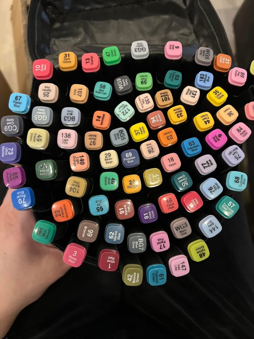 80 vnt dvipusių markerių